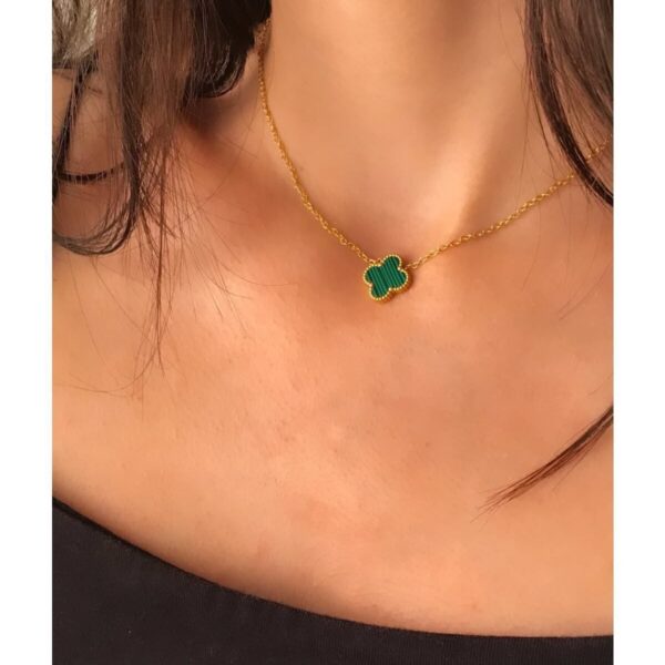 Yeşil Renk Çelik Van Cleef Kolye