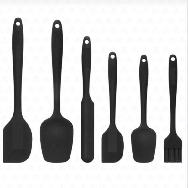 6lı Takım Yanmaz Yapışmaz Mutfak Pasta Slikon Yumurta Fırçası Kaşık Bıçak Spatula Seti