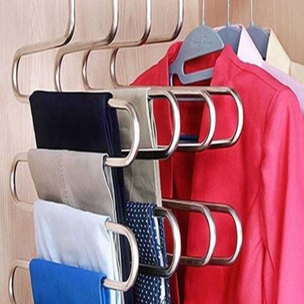 5 Katlı Metal Pantolon Askısı Dolap Elbise Askısı Giysi Eşarp Fular Havlu Kravat Düzenleyici